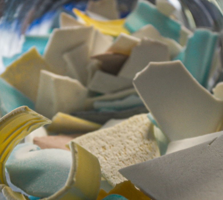 Plastic pieces illustrate a study finding alarming levels of microplastics in human brains.