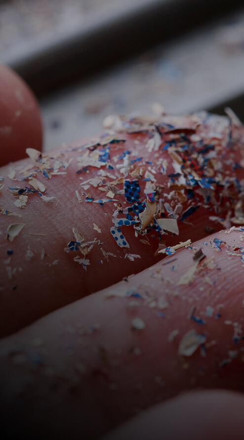 Pristine mountain peak landscape in contrast to pollution on environment